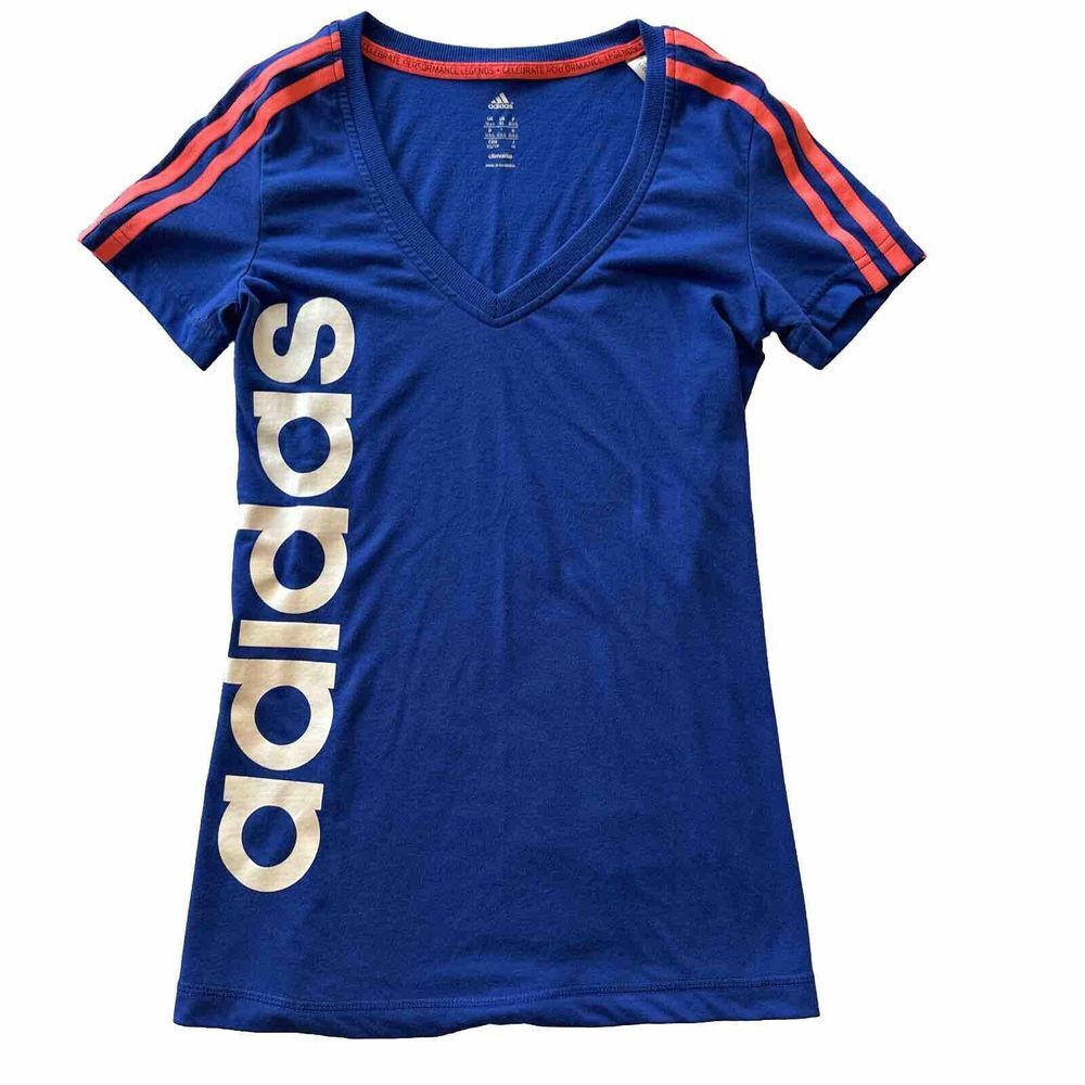 Adidas Celebrate Performance Legends T-shirt Women‎ XS  Blue Coral Running E21